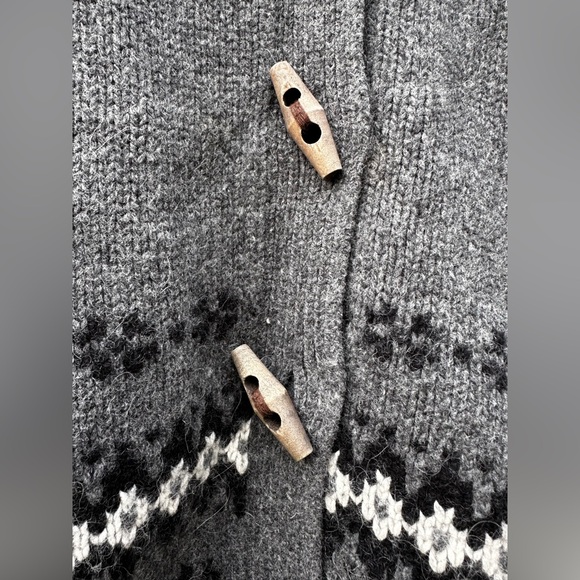 Eddie Bauer Wool Angora Rabbit Cotton Blend Cardigan Sweater Gray Winter Cozy XL - Picture 7 of 11